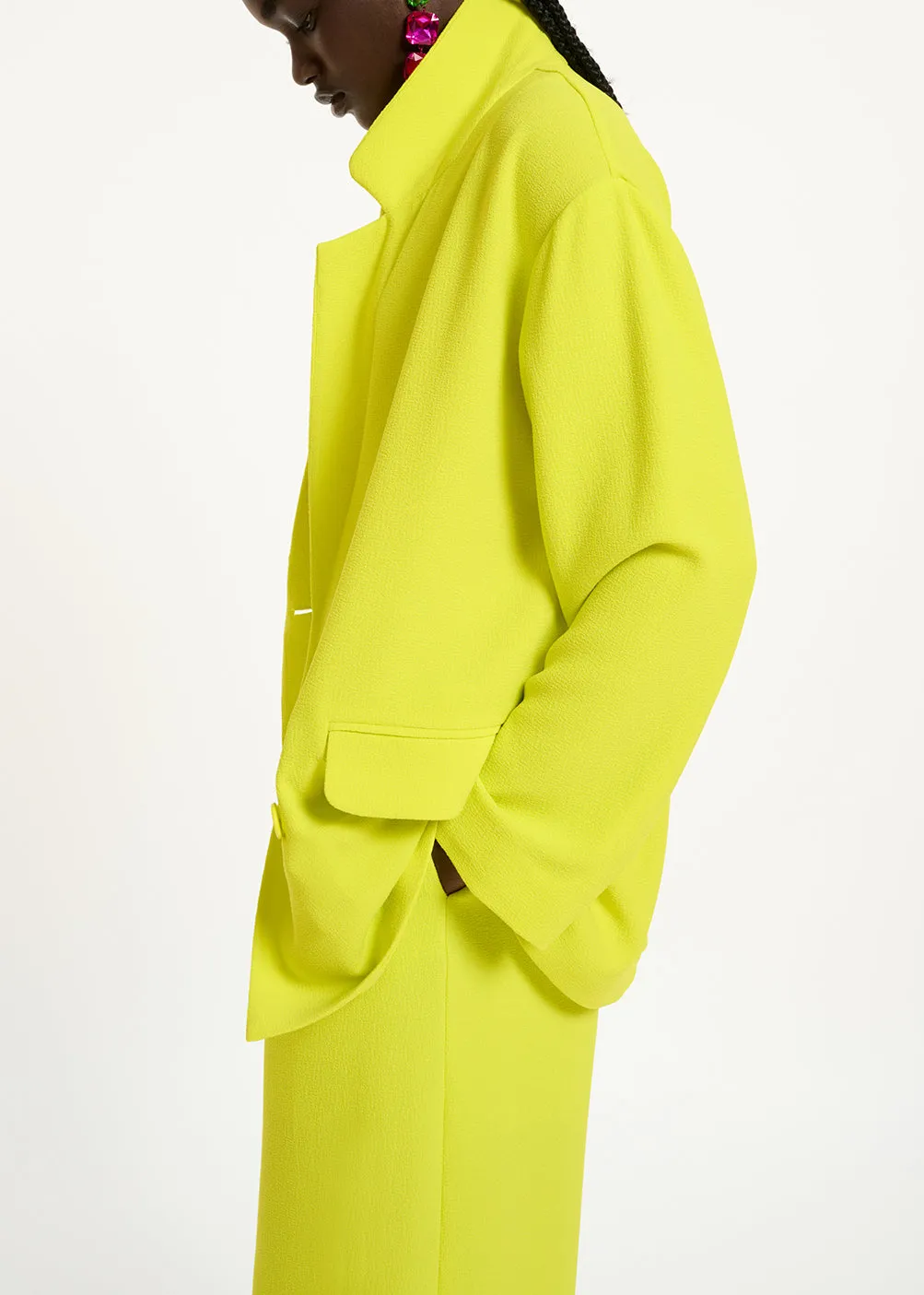 Yellow double-breasted blazer