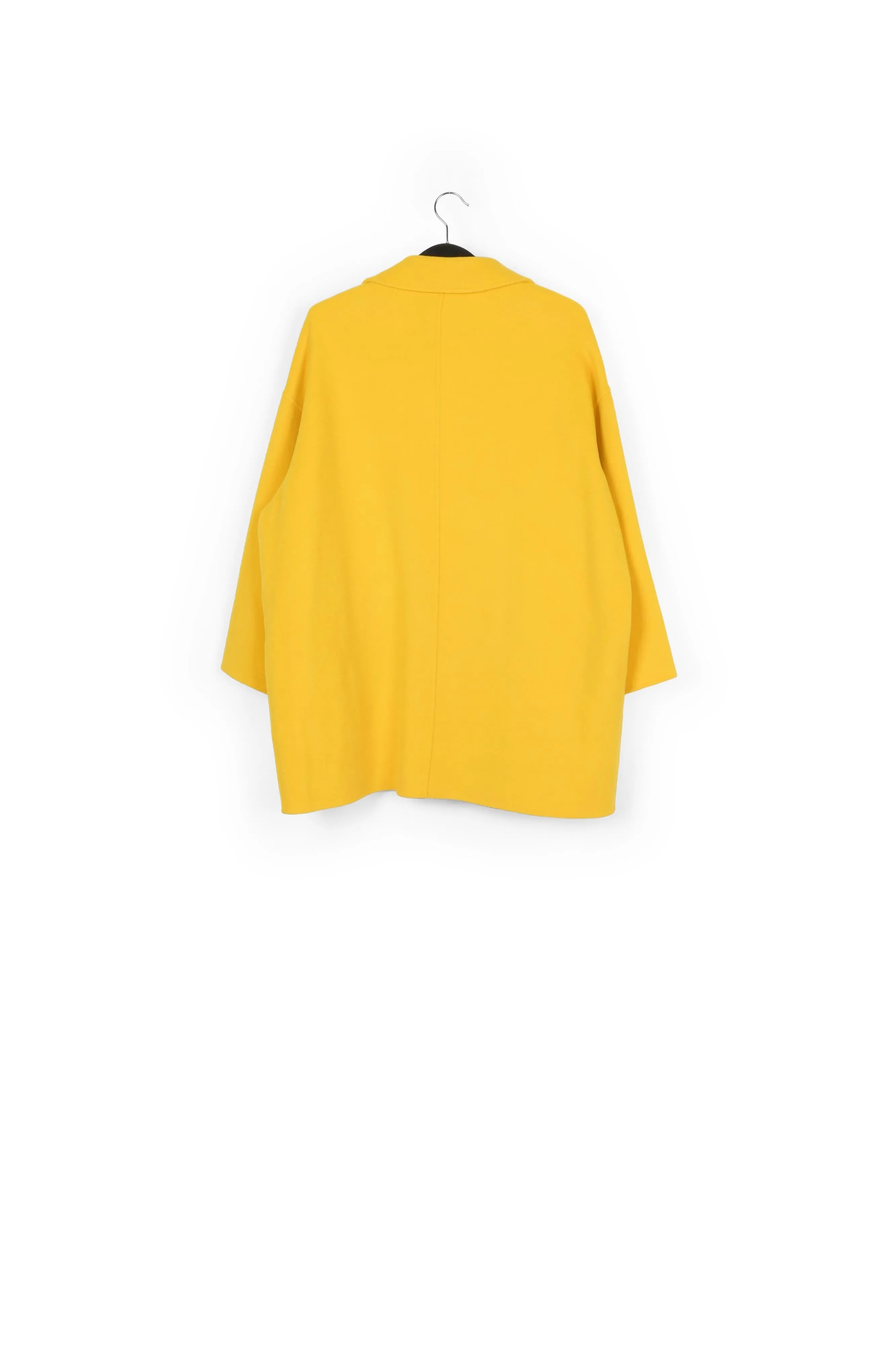 Yellow double-breasted wool coat