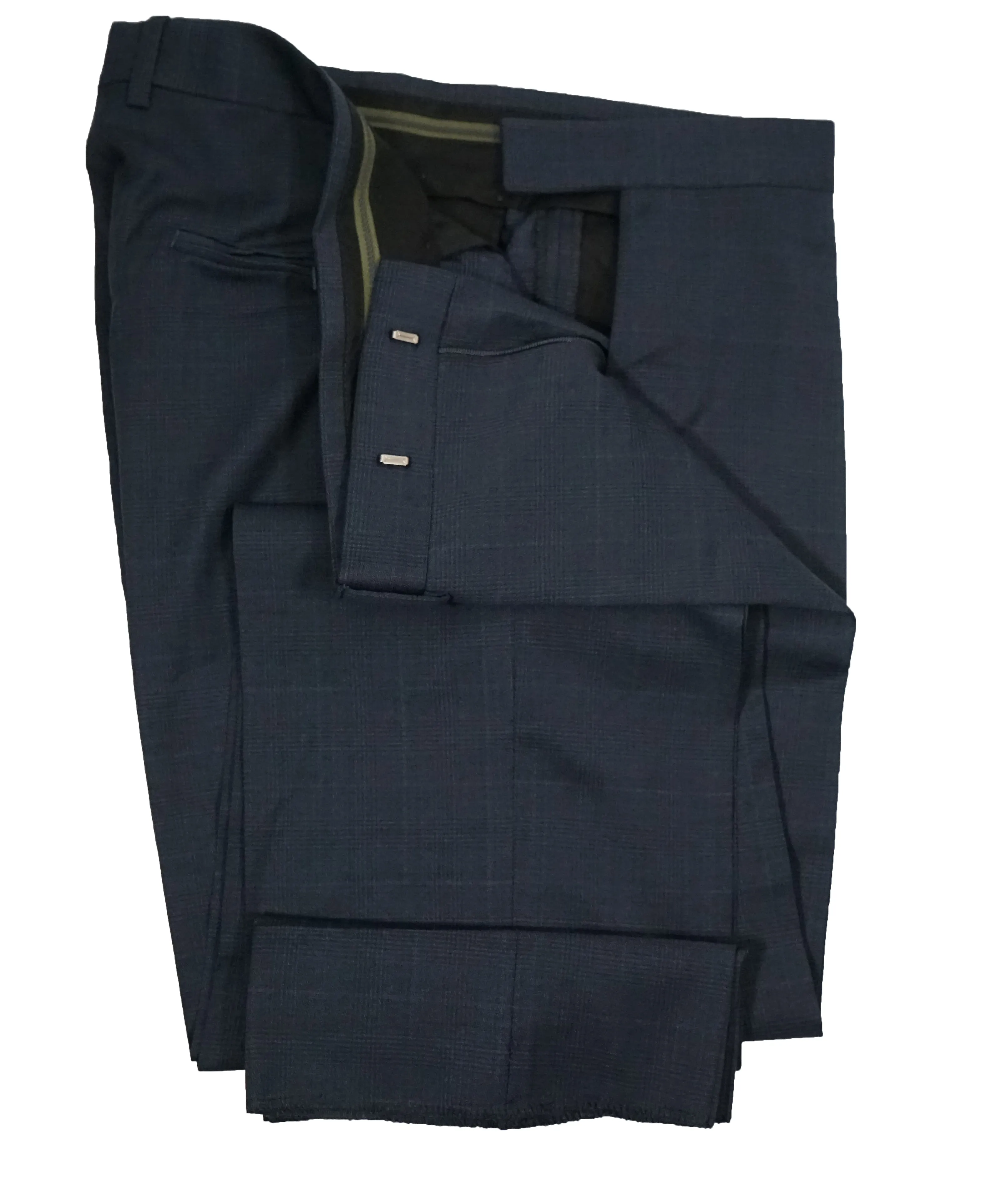 Z ZEGNA - Blue Bold Prince of Wales Check Drop 8 Slim Wool Suit - 42R