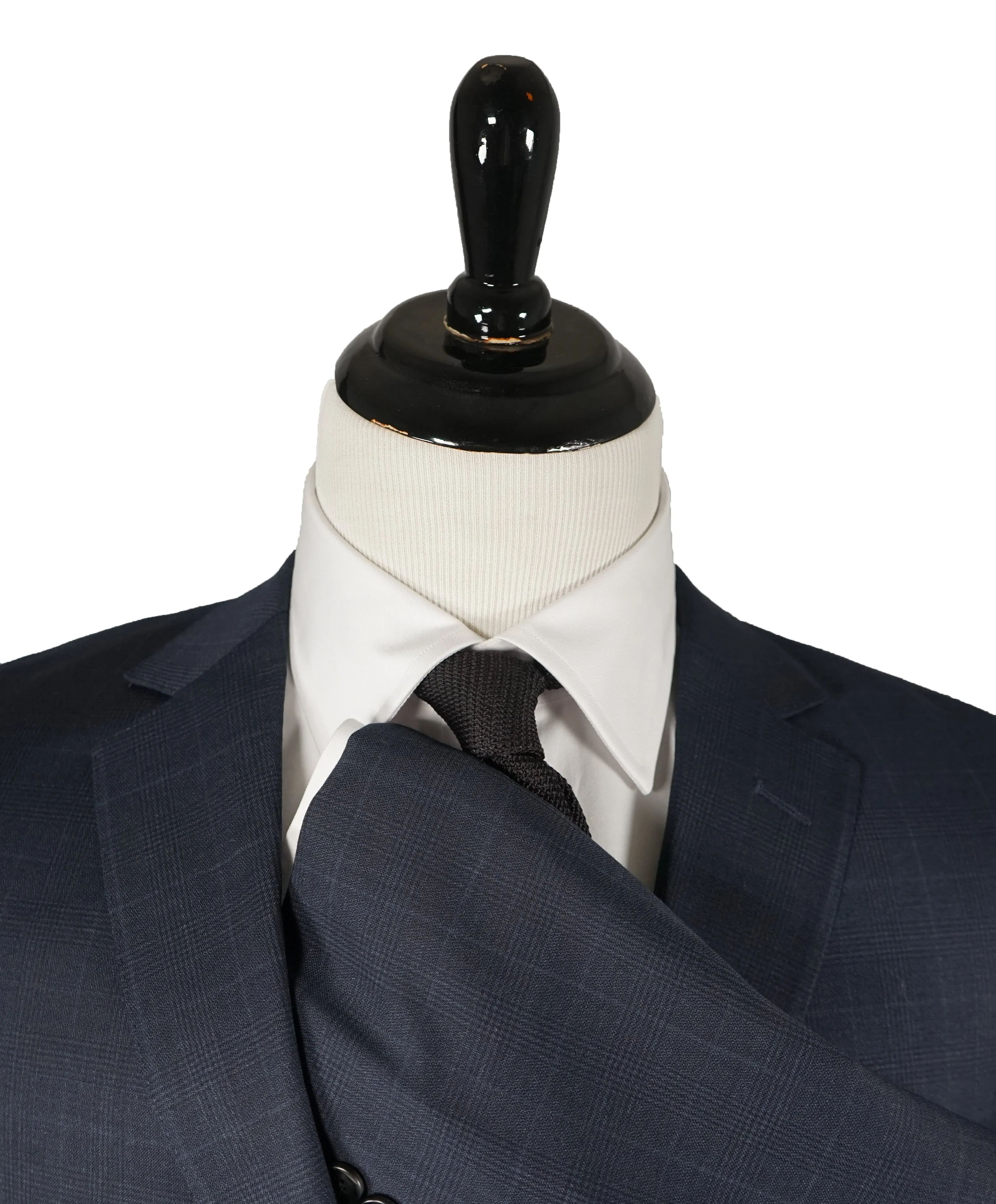 Z ZEGNA - Blue Bold Prince of Wales Check Drop 8 Slim Wool Suit - 42R