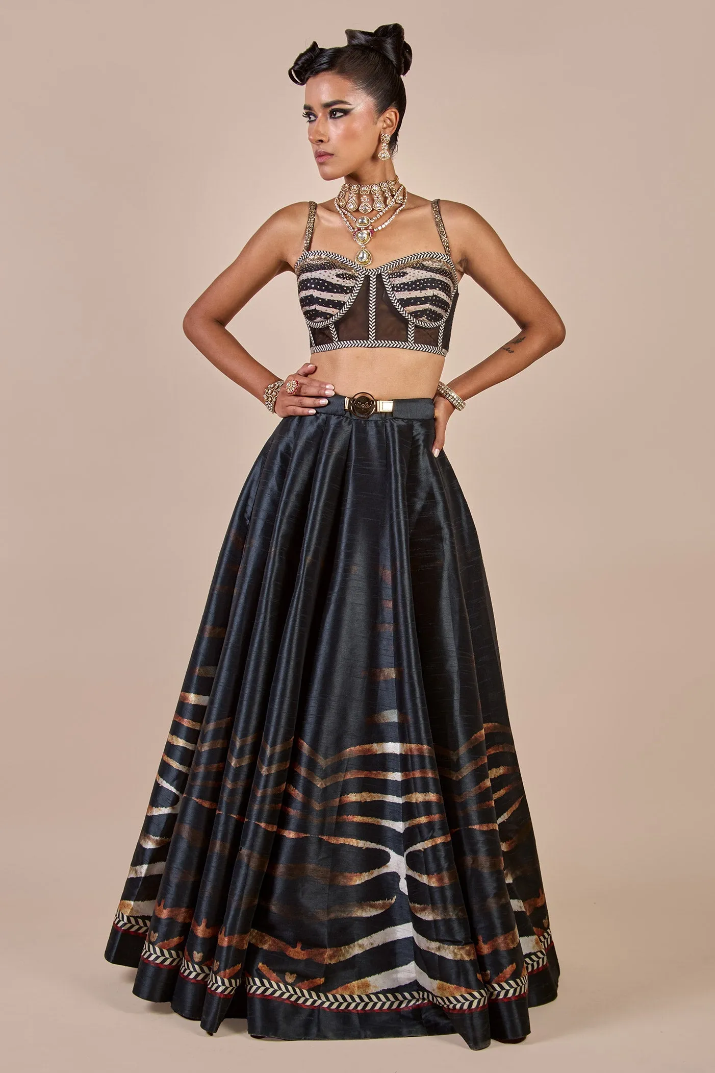Zebra Print Corset Skirt Set