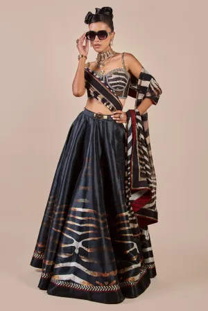 Zebra Print Corset Skirt Set